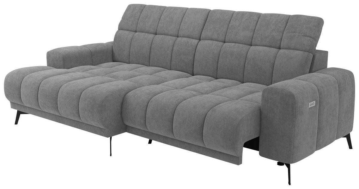 Rohová sedačka LAYA, levá, šedá tkanina MEMPHIS - šedá, Moderní, textil (155/250cm) - Premium Living