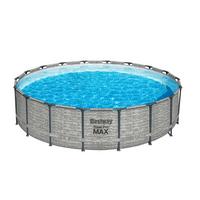 Bestway Stahlwandpool Rund Steven mit Pumpe ⌀ 549 cm - Blau/Grau, Basics, Kunststoff/Metall (549/122cm) - Bestway