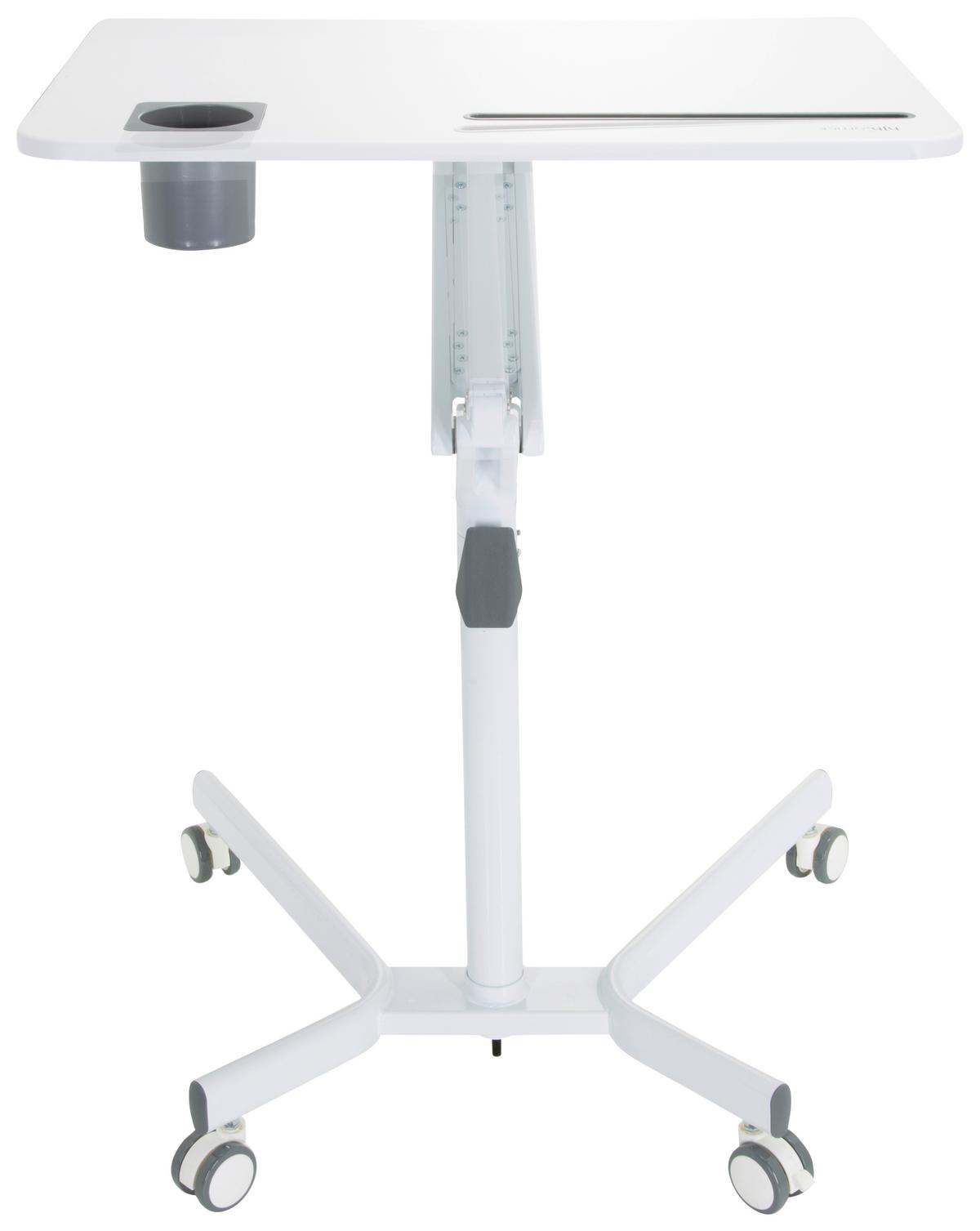 Stehschreibtisch Stand Vm-Su höhenverstellbar Weiß - Weiß, Basics, Holzwerkstoff/Kunststoff (77/73-105/57cm) - MID.YOU