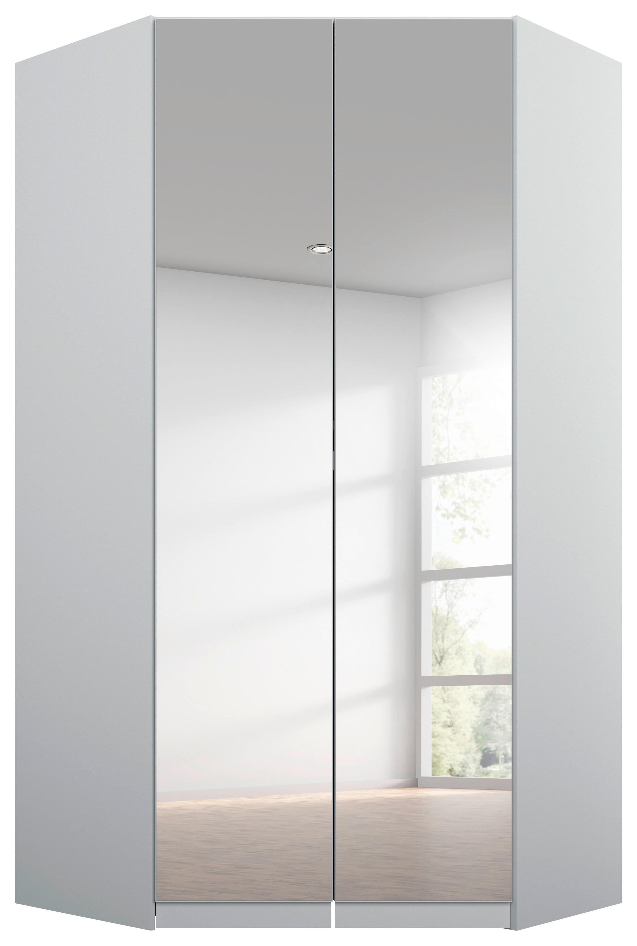 Eckschrank Mit Spiegel 117 Cm Alabama Hellgrau - Silberfarben/Hellgrau, MODERN, Holzwerkstoff (117/229/117cm)