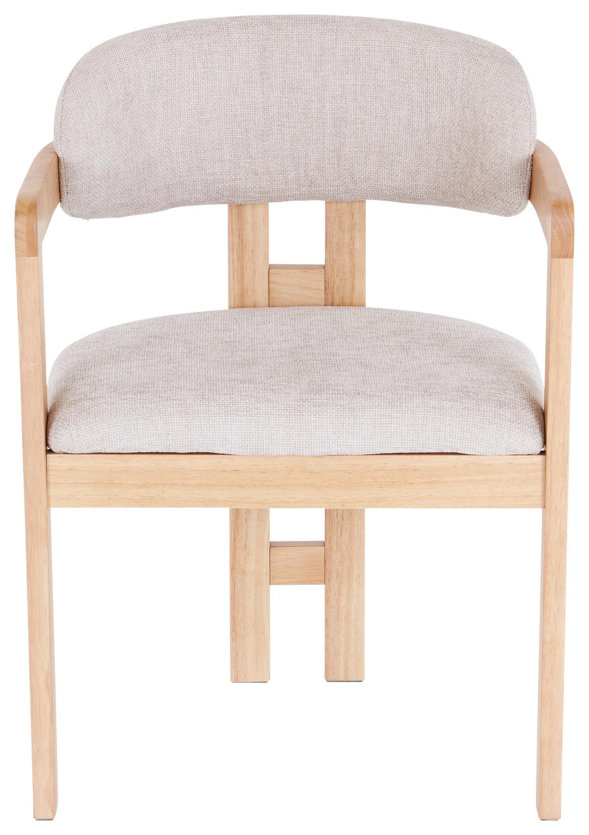 Armlehnstuhl Sally Hellbraun Gepolstert - Hellbraun/Eichefarben, MODERN, Holz/Textil (60/80/52cm) - MID.YOU