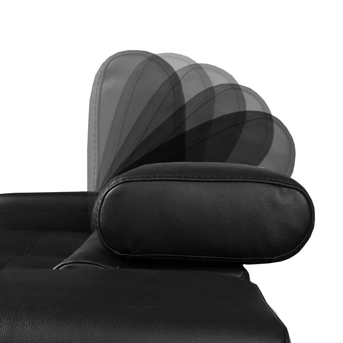 Ecksofa Torino Teilleder Schwarz 173x247 - Schwarz, Design, Leder/Textil (173/247cm) - Livetastic