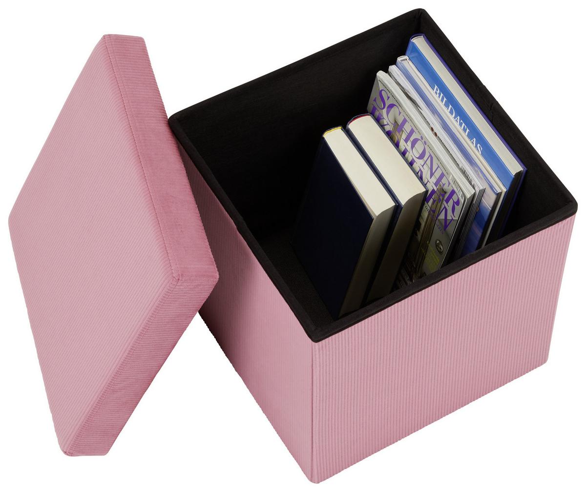 SEDACÍ BOX CORD - starorůžová, textil (38/38/38cm) - Mömax