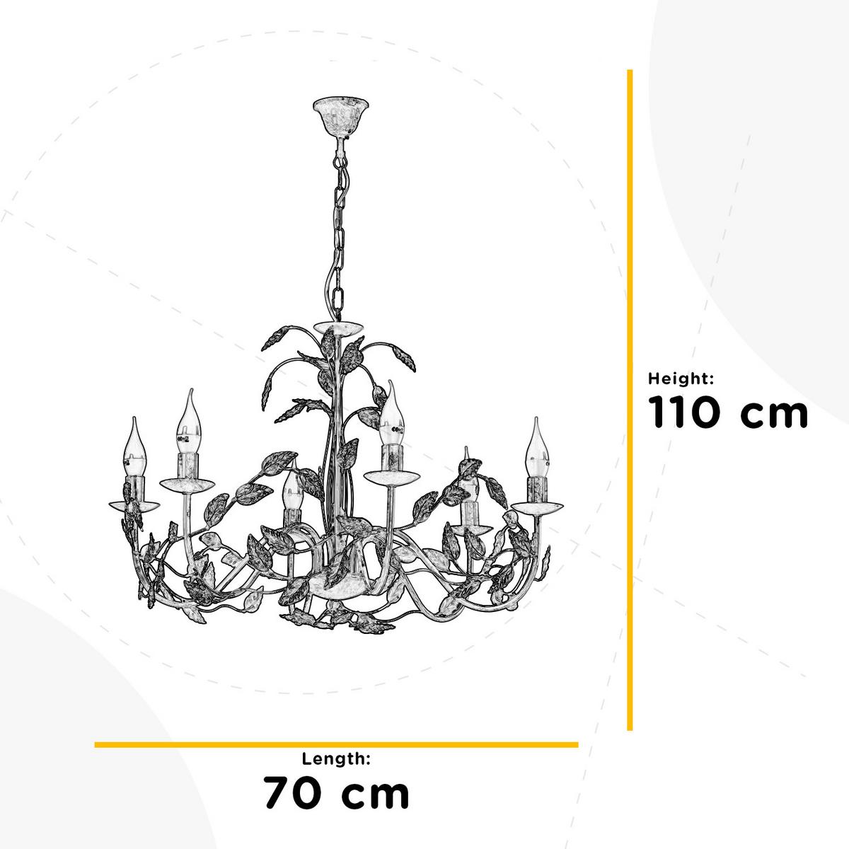 Kronleuchter Collana Bronzefarben L: 70 cm - Bronzefarben, Basics, Metall (70/70/110cm)