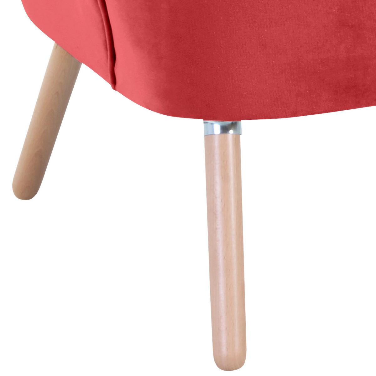 Polsterstuhl Alessandro Rot, Holz-Beine - Buchefarben/Rot, Design, Textil (70/80/66cm) - Max Winzer