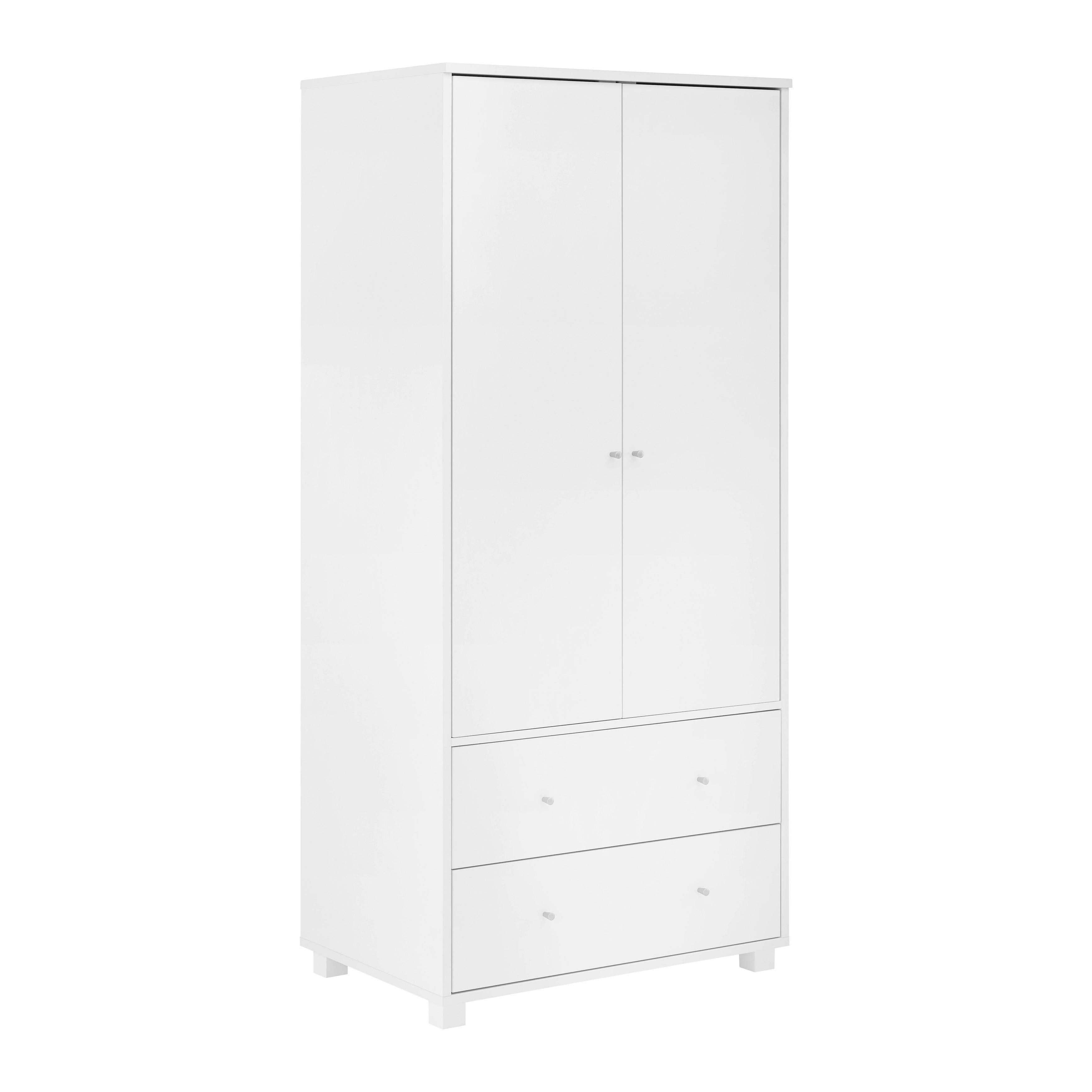 Šatní skříň MILO - bílá/barvy stříbra, Moderní, kov/dřevo (80/176/55cm) - Bessagi Home