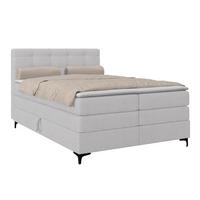 Boxspringbett MITTO Silberfarben 140x200 cm - Silberfarben/Schwarz, KONVENTIONELL, Textil/Metall (140/200cm)