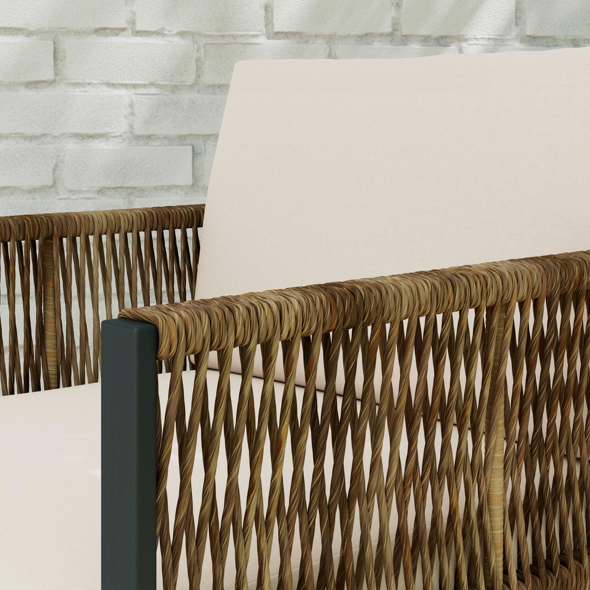 ZAHRADNÍ SADA MAGALUF - antracitová/barvy akácie, Moderní, kov/dřevo (130/76/72cm) - Mömax