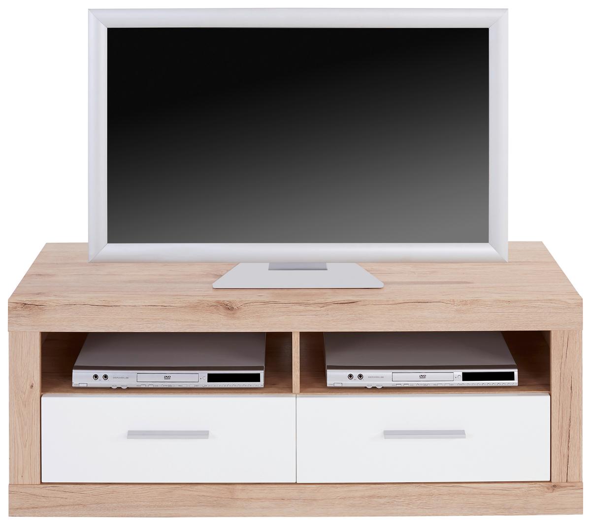 TV-Element Malta B: 128 cm Eiche Dekor/Weiß - Eichefarben/Weiß, MODERN, Holz (128/50/42cm)