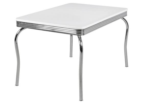 Esstisch Elivis B: 120 cm Weiß - Silberfarben/Weiß, MODERN, Holzwerkstoff/Metall (120/80/76cm) - Livetastic Esstisch Elivis B: 120 cm Weiß - Silberfarben/Weiß, MODERN, Holzwerkstoff/Metall (120/80/76cm) - Livetastic