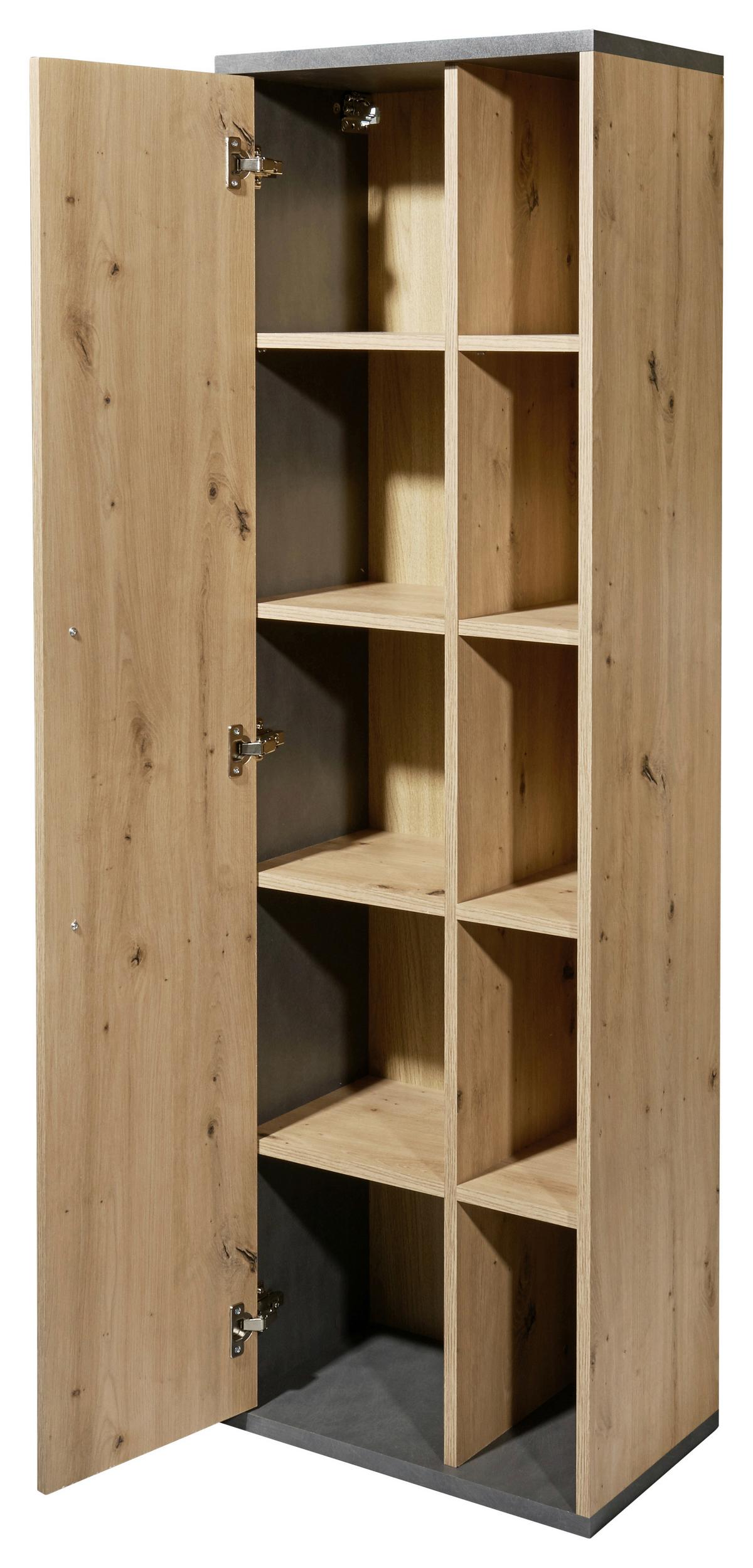 Hochschrank Nathan Bxh: 50x160 Cm Anthrazit/eiche Dekor - Anthrazit/Eiche Artisan, KONVENTIONELL, Holzwerkstoff (50/160/31cm) - MID.YOU