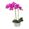 Kunstpflanze Orchideen Pink, Topf: Weiß, H: 33 cm - Pink/Weiß, Design, Kunststoff (33cm) - P & B