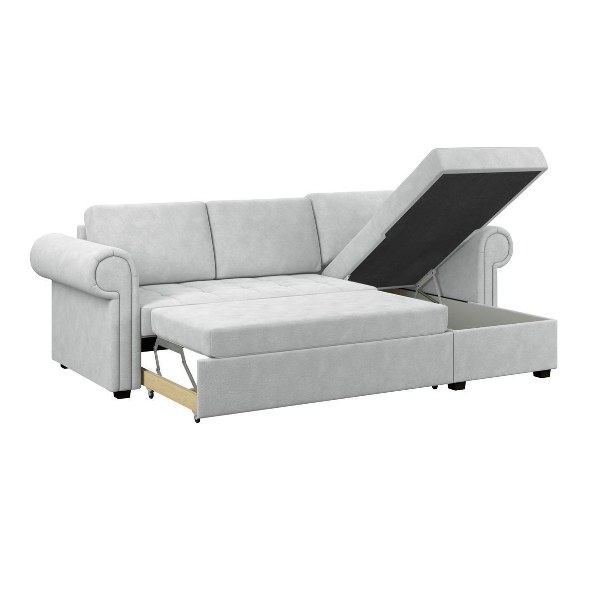 Ecksofa Oslo Hellgrau B: 260 Cm - Hellgrau, ROMANTIK / LANDHAUS, Textil (260/85/155cm) - James Wood