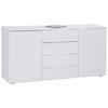 Kommode 160cm Hilton, Weiß Hilton - Weiß Hochglanz/Silberfarben, MODERN, Holzwerkstoff (160/81,4/40cm)