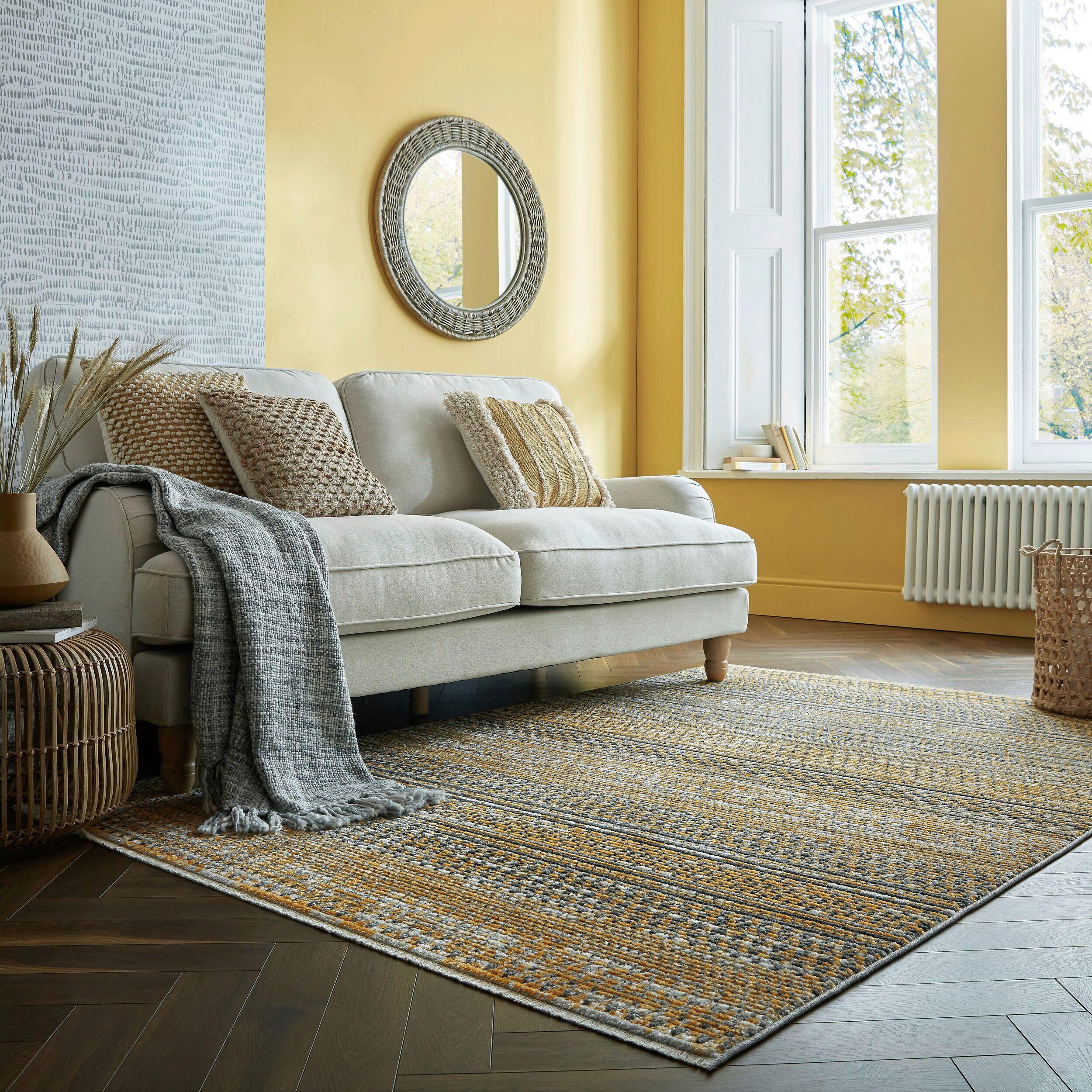 Flachwebteppich Camino Yellow 120x160 - Gelb, Basics, Textil (120/160cm)