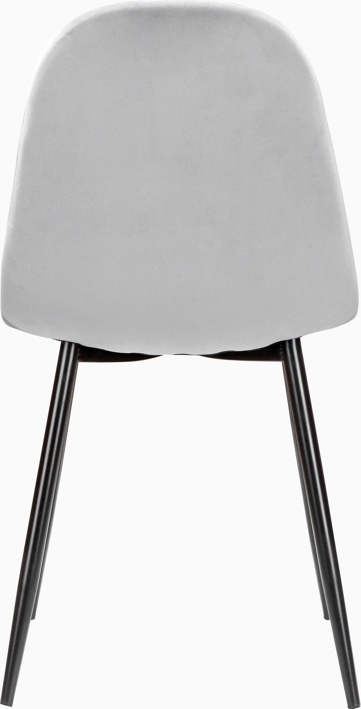 Stuhl-Set Monza Grau B: 44cm 4--Teilig - Schwarz/Grau, Design, Textil/Metall (44/87/51cm) - MID.YOU