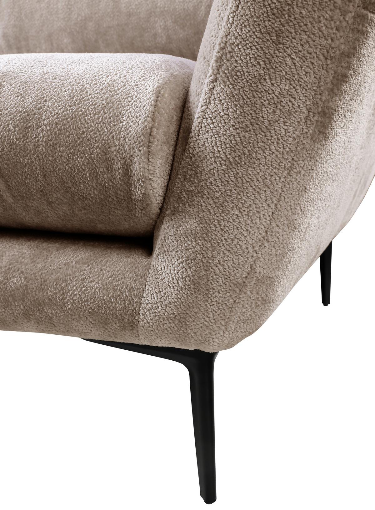 Sofa Ankona Beige/schwarz, 225 Cm - Beige/Schwarz, Design, Textil (225/86/95cm) - MID.YOU