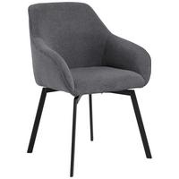 STOLIČKA S PODRÚČKAMI CLARA - čierna/sivá, Design, kov/textil (58,5/83,5/55,5cm) - MID.YOU