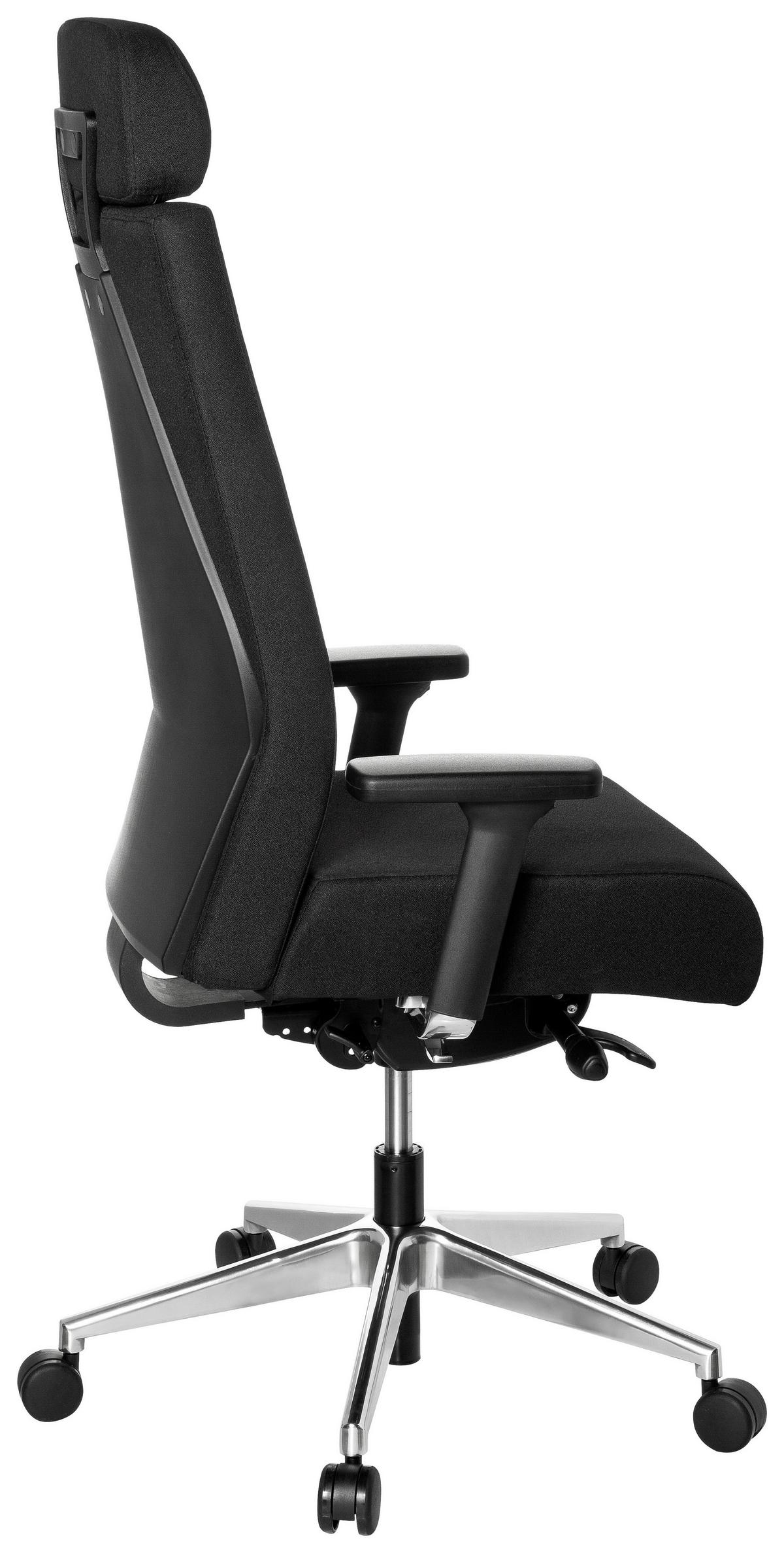 Drehstuhl Pro-Tec Xxl Schwarz - Alufarben/Schwarz, MODERN, Kunststoff/Textil (59/138/49cm) - MID.YOU