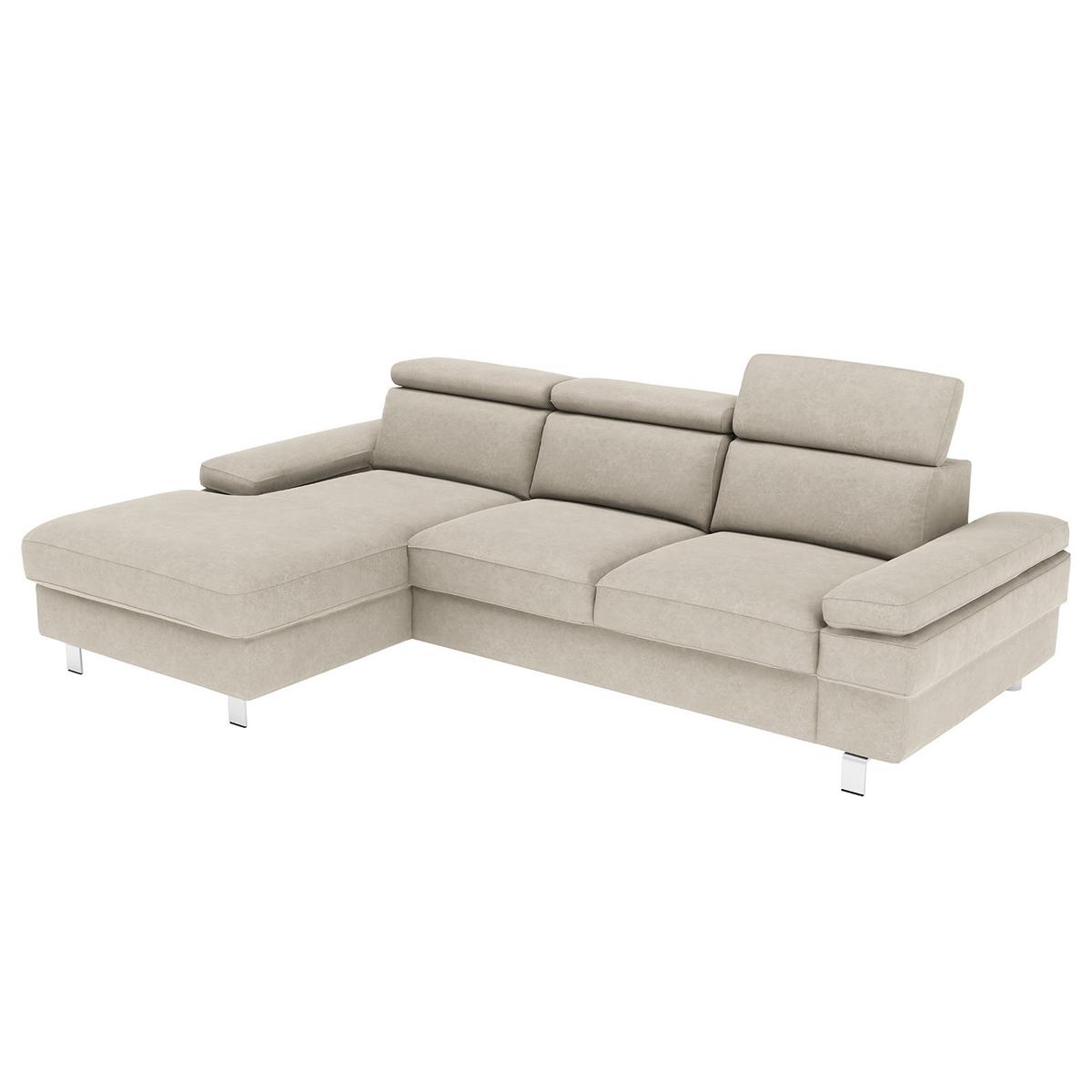 Ecksofa Elvis Silberfarben S: 182x259 Cm - Silberfarben, KONVENTIONELL, Textil (182/259cm) - Trendmanufaktur