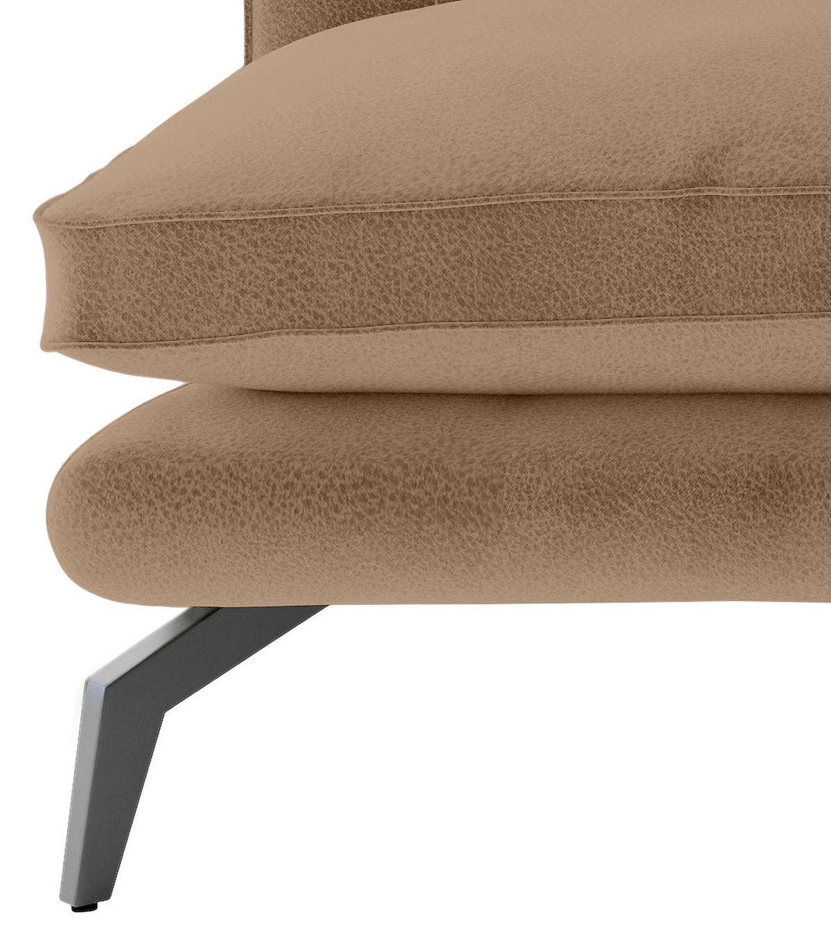 Ecksofa Bali - Dunkelgelb/Schwarz, Design, Textil (202/250cm) - Livetastic