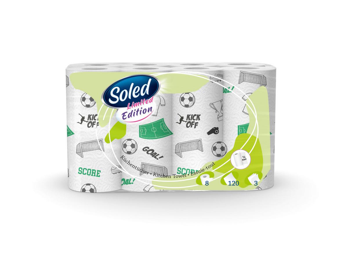 Küchenrolle Soled Fussball - Blau/Schwarz, Basics, Naturmaterialien (40/20/22,2cm)