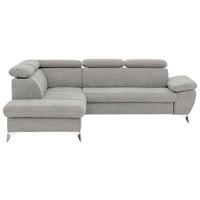 Ecksofa mit Schlaffunktion und Bettkasten Gisele Grau - Chromfarben/Grau, KONVENTIONELL, Textil (209/256cm) - Livetastic