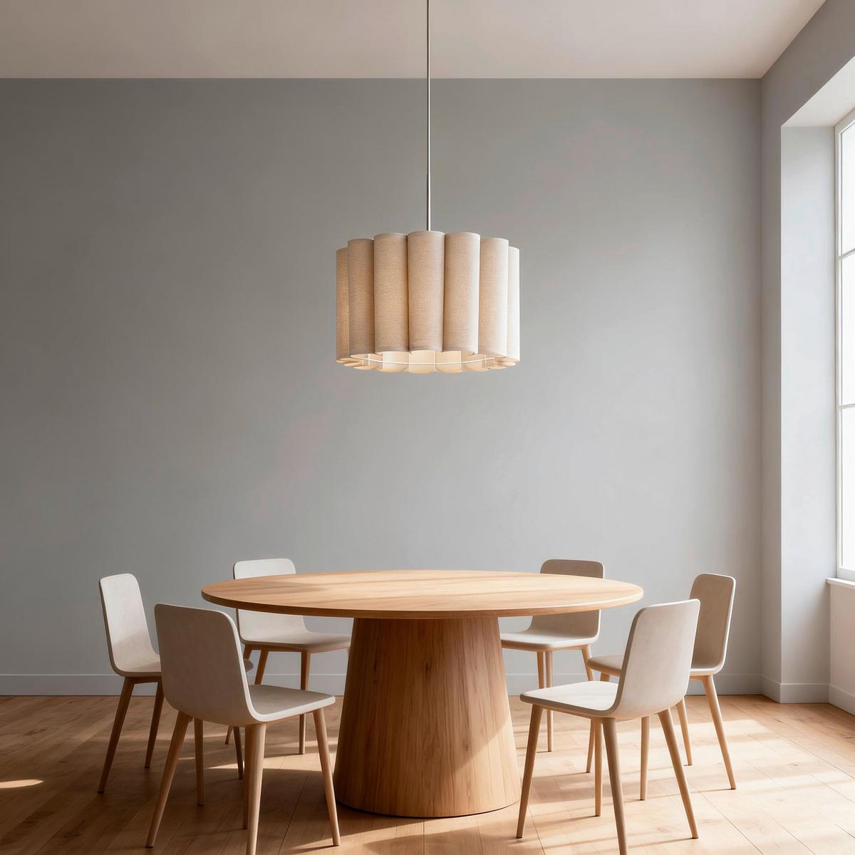 ZÁVĚSNÉ SVÍTIDLO SEJLA - béžová, Moderní, kov/textil (40/40/120cm) - Mömax