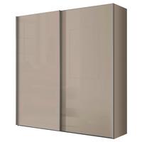 Schwebetürenschrank Lumos Sandglas, B:200cm - Sandfarben, Trend, Glas/Holzwerkstoff (200/222/68cm) - Luca Bessoni