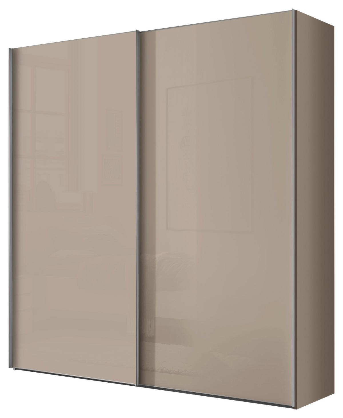 Schwebetürenschrank Lumos Sandglas, B:200cm - Sandfarben, Trend, Glas/Holzwerkstoff (200/222/68cm) - Luca Bessoni