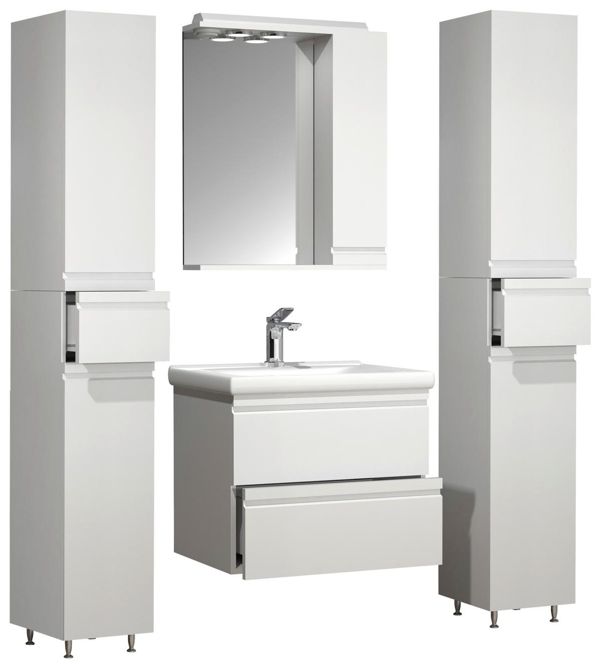 Badezimmer Silora L - Weiß, MODERN, Glas/Keramik (120cm) - MID.YOU