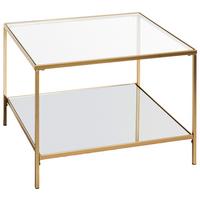 KONFERENČNÍ STOLEK PORTO 4 - čiré/barvy zlata, Moderní, kov/sklo (60/60/45cm)