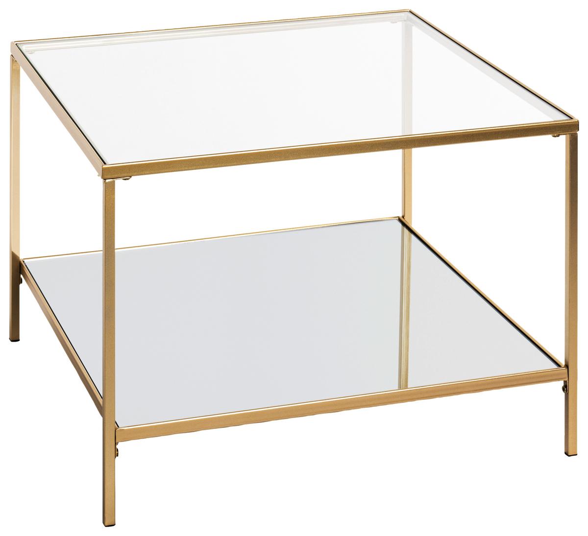 KONFERENČNÍ STOLEK PORTO 4 - čiré/barvy zlata, Moderní, kov/sklo (60/60/45cm)
