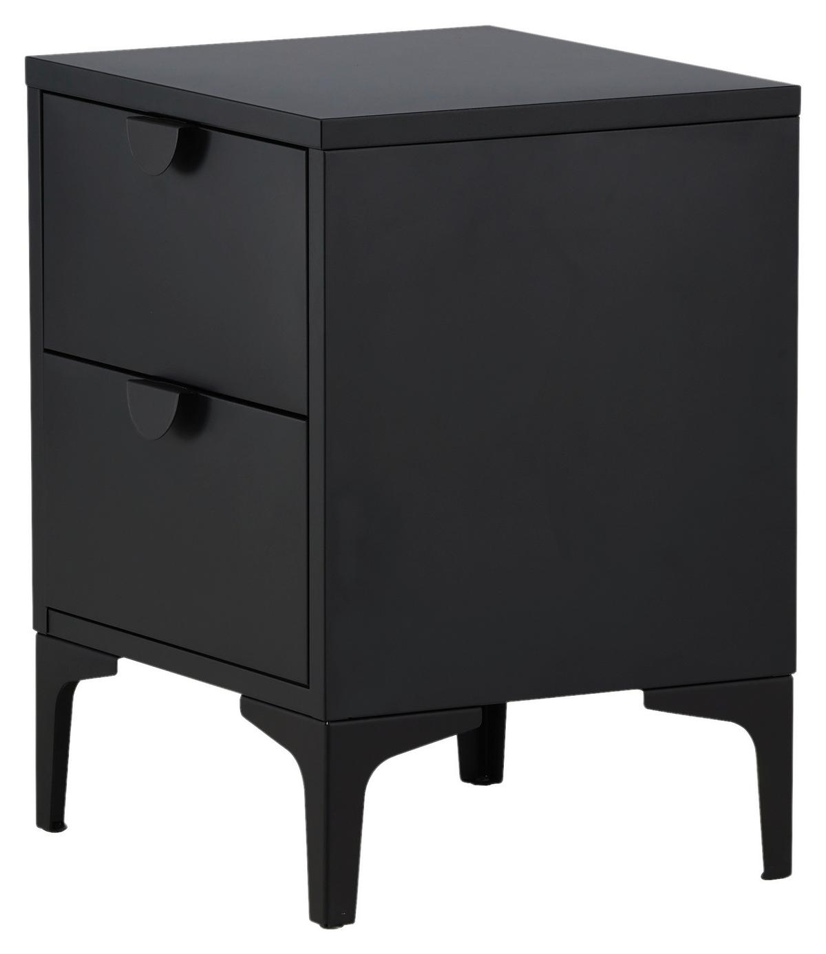 Nachttisch Piring - Schwarz, Design, Metall (45/59/40cm) - Livetastic