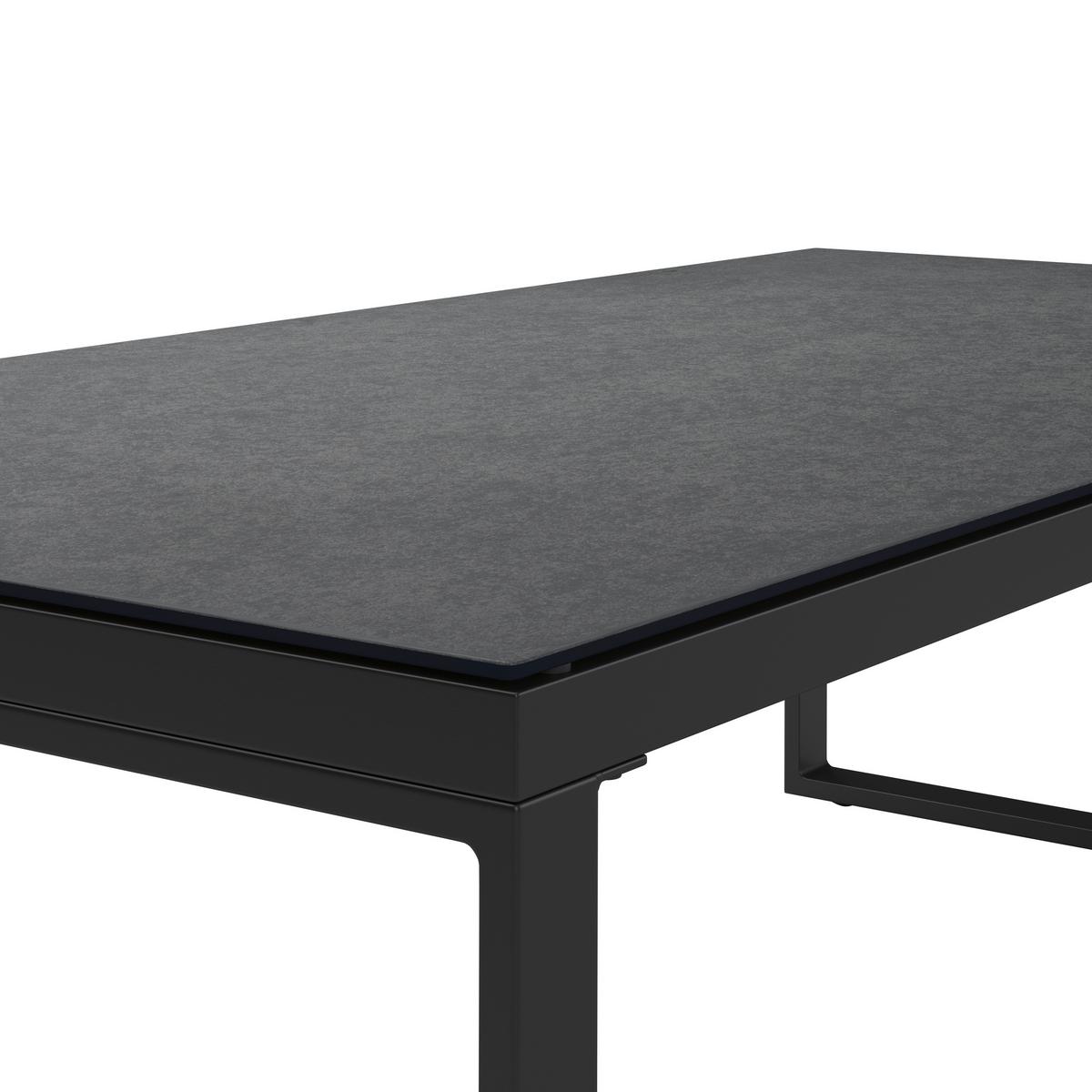 Loungetisch Brest - Anthrazit, MODERN, Glas/Metall (120/39/60cm) - Beldano