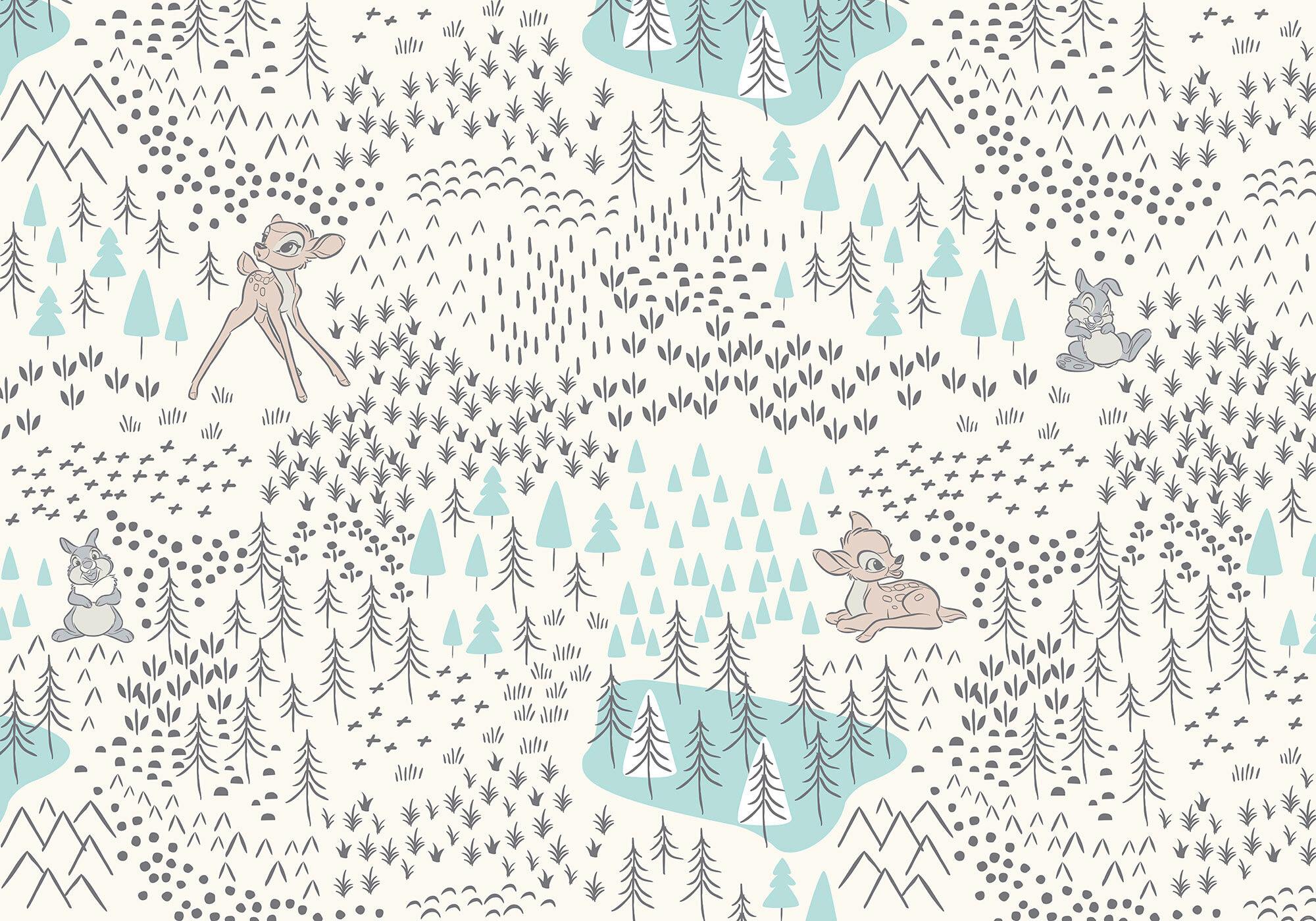 Fototapete Bambi Woodland - Multicolor, Trend, Papier (400/280cm)