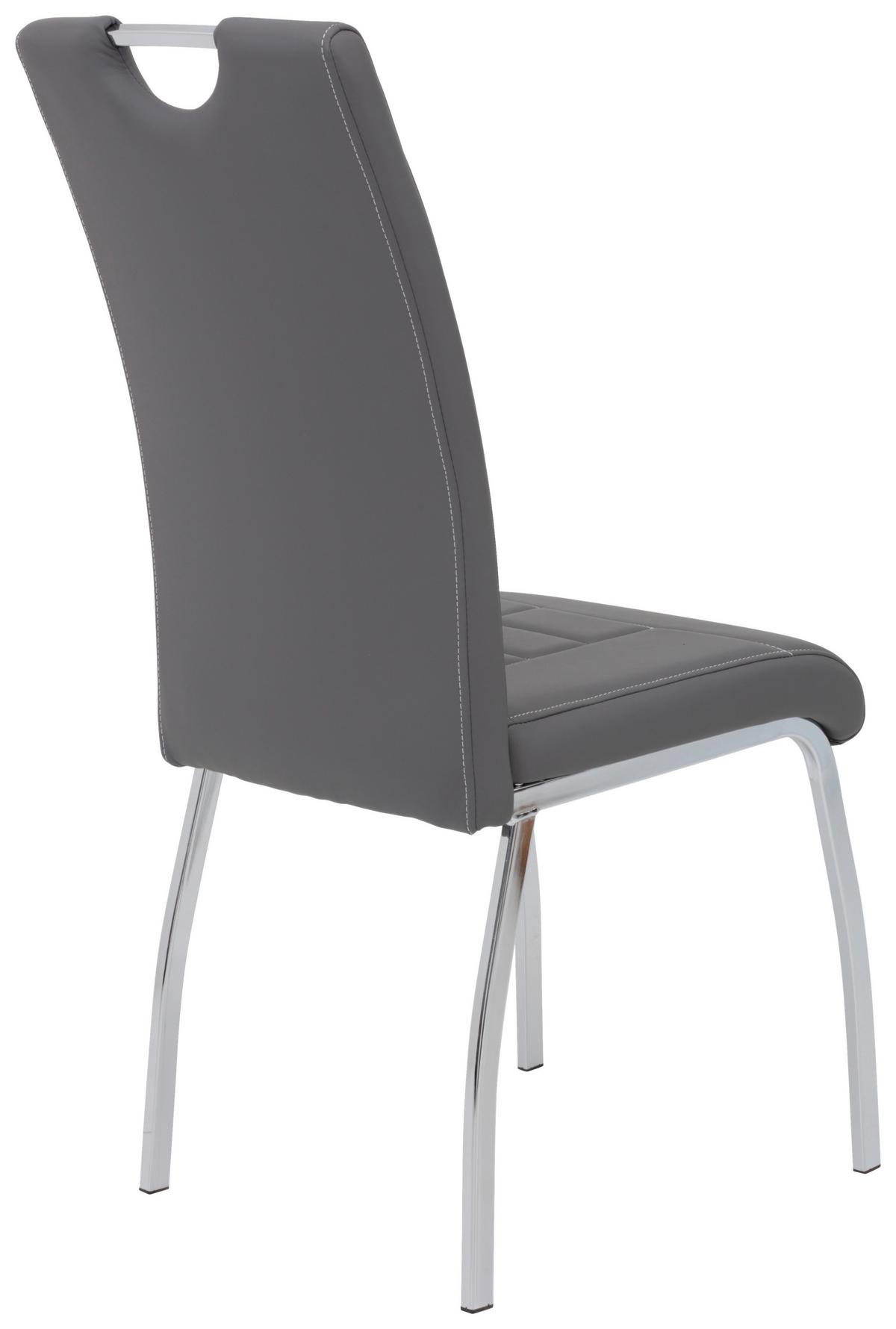 Stuhl-Set Andrea S - Chromfarben/Weiß, MODERN, Textil/Metall (43/100/64cm) - MID.YOU