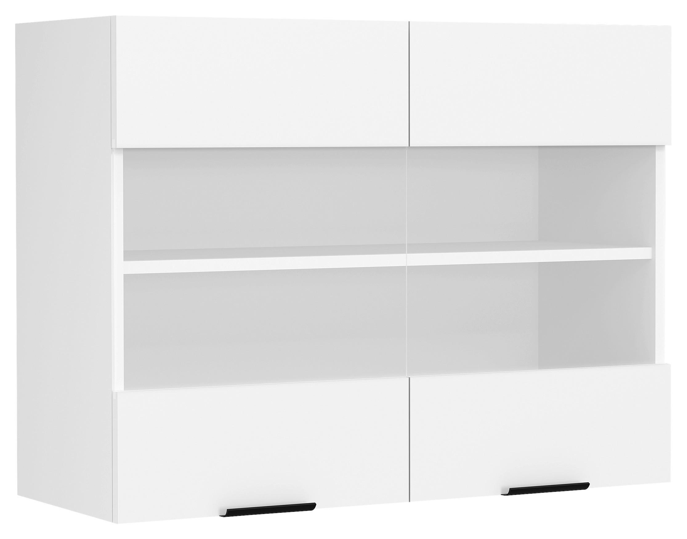 Küchenoberschrank Fasola Weiß B: 80 Cm - Weiß, Trend, Glas/Holzwerkstoff (80/60/31cm) - MID.YOU