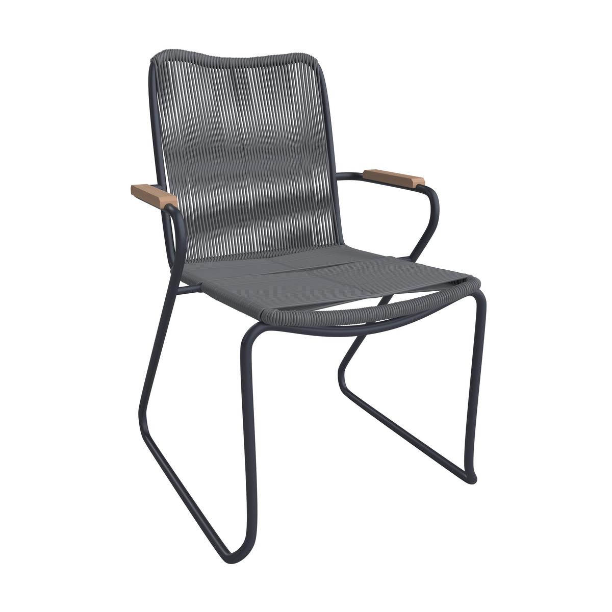 Sada záhradních křesel CLEO - šedá/barvy teak, Moderní, kov/plast (58/87/58cm) - Bessagi Garden