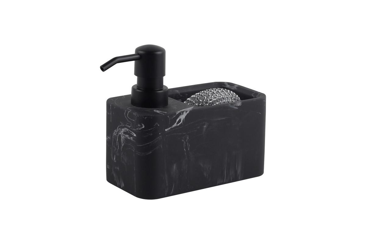 Spülmittelspender Niklas - Schwarz, Basics, Kunststoff/Metall (14,2/13/7cm) - Luca Bessoni