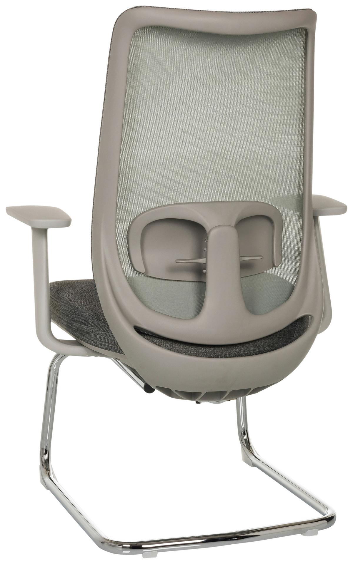 BESUCHERSTUHL Mileston Grau B: 67cm - Silberfarben/Grau, MODERN, Kunststoff/Textil (67/99/60cm) - MID.YOU