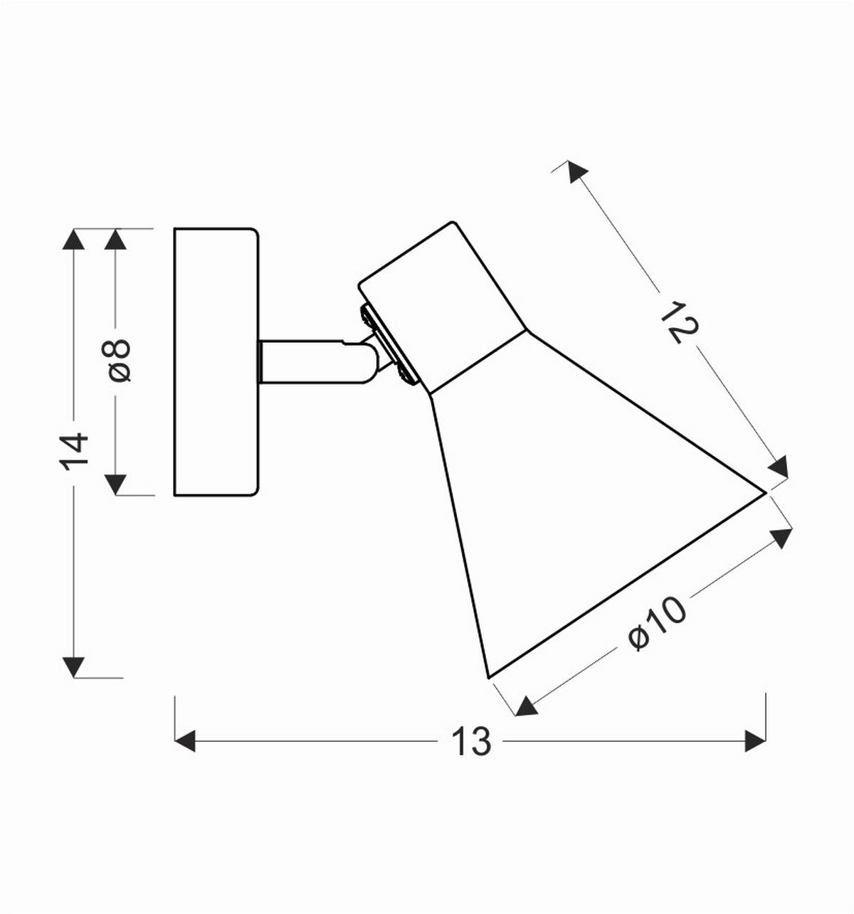 Wandleuchte 21-70968 - Schwarz, Basics, Metall (10/13/14cm)