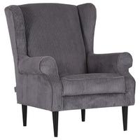 Křeslo - ušák VIOLA, tmavě šedý manšestr - černá/tmavě šedá, dřevo/textil (82/95/85cm) - Mömax