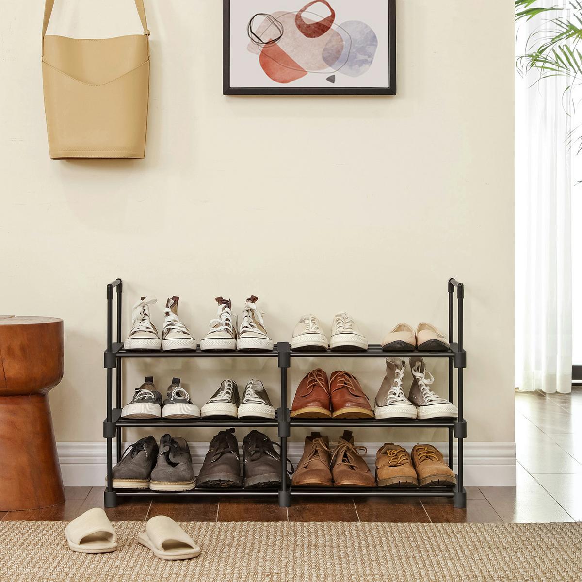 Regál na boty černý - černá, Trend, kov/plast (45/106/30cm) - Boxxx