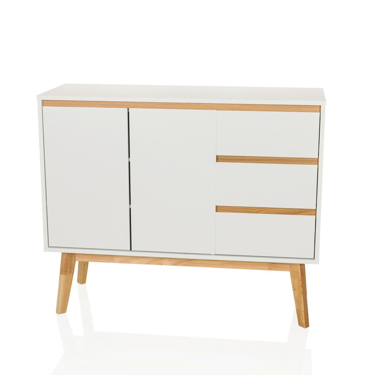 Sideboard Tarolo Weiß B: 97 - Hellbraun/Weiß, MODERN, Holzwerkstoff (97/34/80cm) - MID.YOU