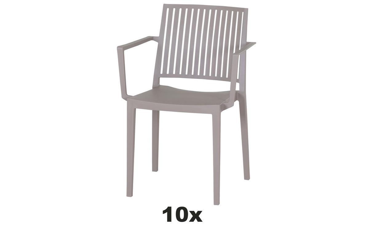 Gartensessel-set Lane - Taupe, Basics, Kunststoff (57/80/56cm) - Siena Garden