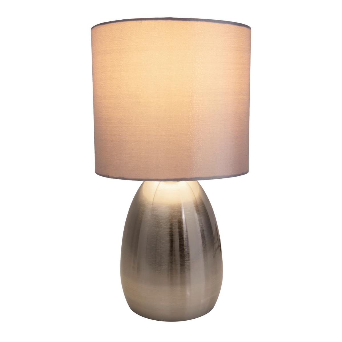 Tischleuchte Aurum - Grau, Design, Textil/Metall (17,5/33cm) - Näve