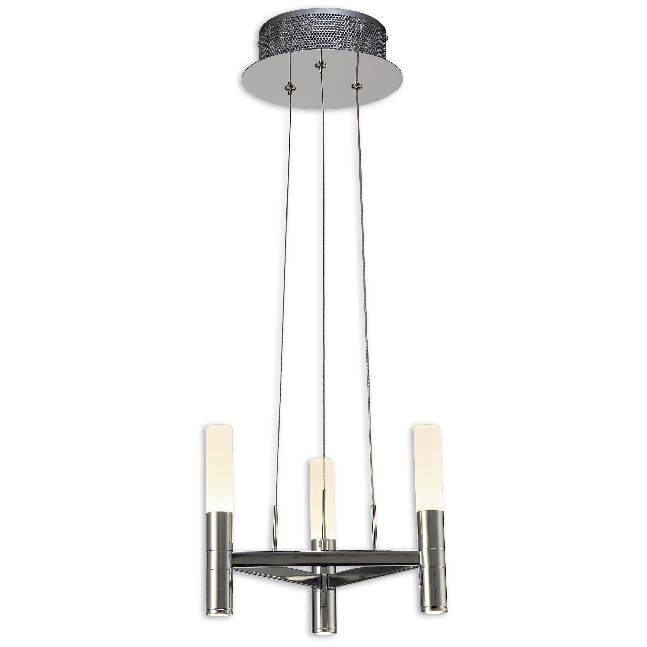 LED-Kronleuchter Castle H: 150 cm 3-Flamming dimmbar - Weiß, Design, Kunststoff/Metall (28/150cm) - Näve