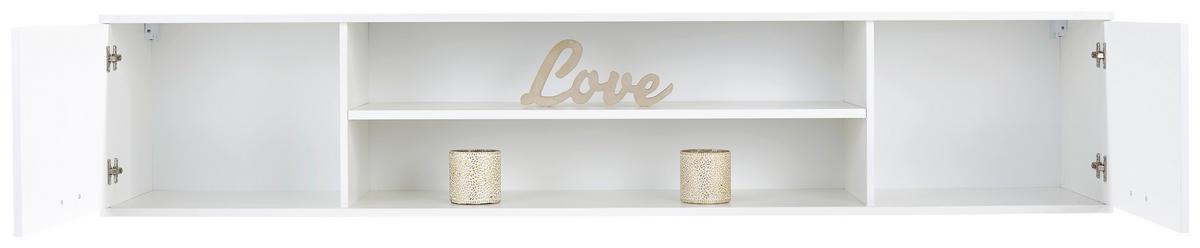 ZÁVĚSNÁ SKŘÍŇKA STAR - bílá/barvy stříbra, Konvenční, kompozitní dřevo/plast (204/40,6/38cm)