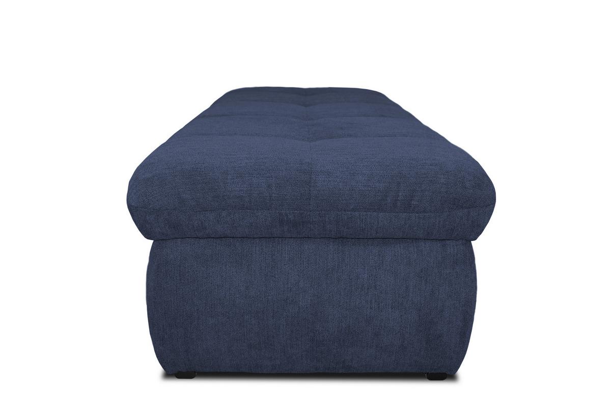 Hockerbank Moric Mikrofaser Dunkelblau H: 43 Cm  Stauraum - Chromfarben/Dunkelblau, KONVENTIONELL, Textil (136/43/64cm) - MID.YOU